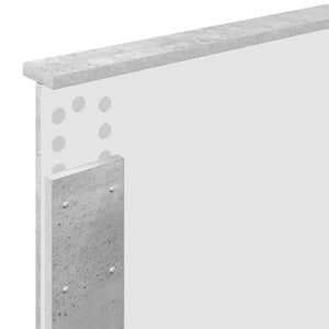 Sängram Betong Grå och Silver 75 x 190 cm Konstruerat trä