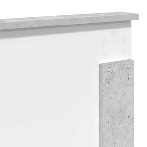 Sängram med huvudgavel Betonggrå 150 x 200 cm Massiv furu