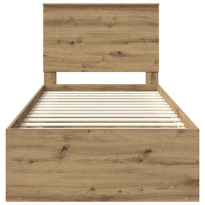 Sängram med huvudgavel Artisan Ek 90 x 200 cm Massiv furu