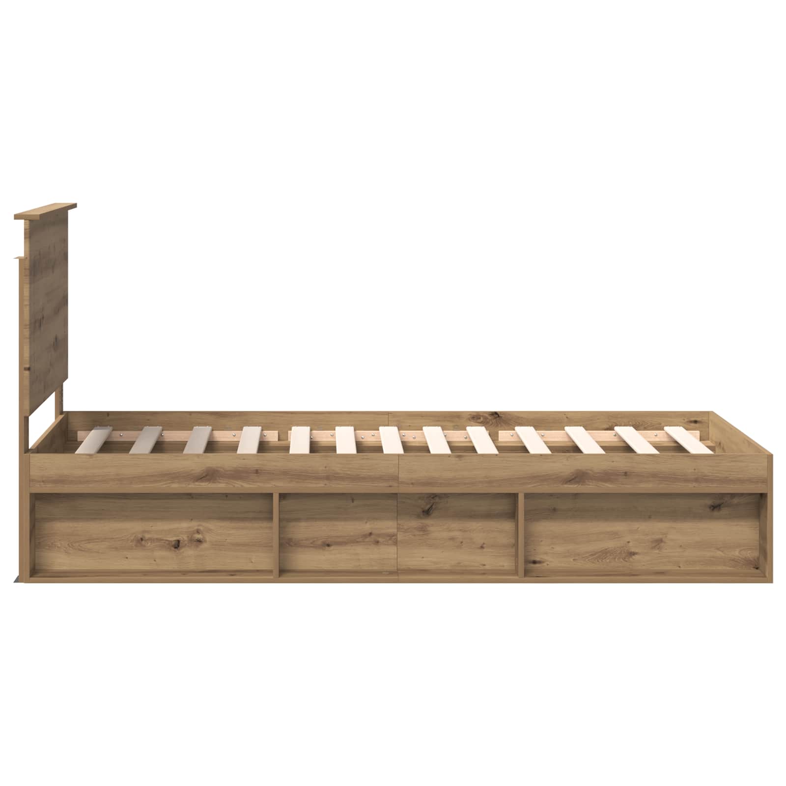 Sängram med huvudgavel Artisan Ek 90 x 200 cm Massiv furu