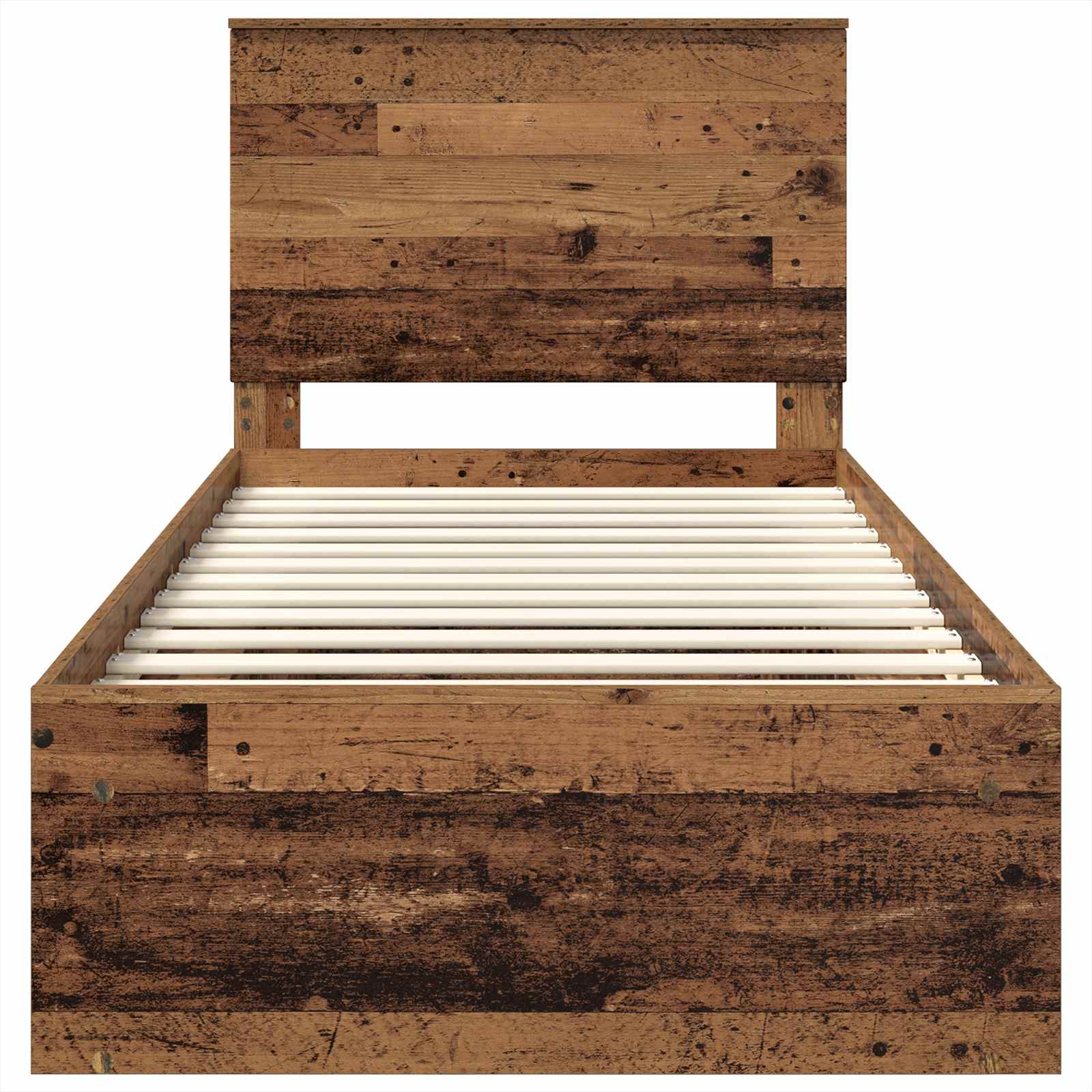 Sängram med huvudgavel Gammalt trä 75 x 190 cm Massiv furu