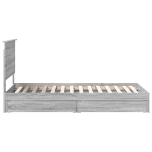 Förvaringssäng med låda Grå Sonoma 90 x 200 cm Konstruerat trä