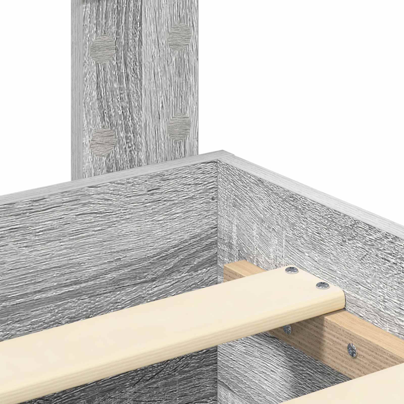 Sängram med huvudgavel Grå Sonoma 150 x 200 cm Konstruerat trä