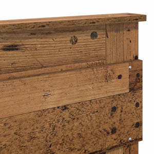 Sängram med huvudgavel Gammalt trä 120 x 200 cm Massiv furu