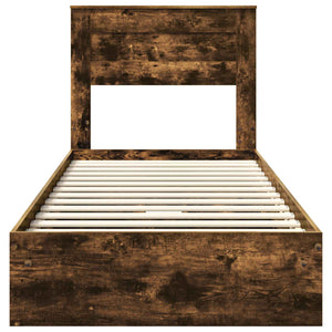 Förvaringssäng med låda Rökt ek 100 x 200 cm Konstruerat trä