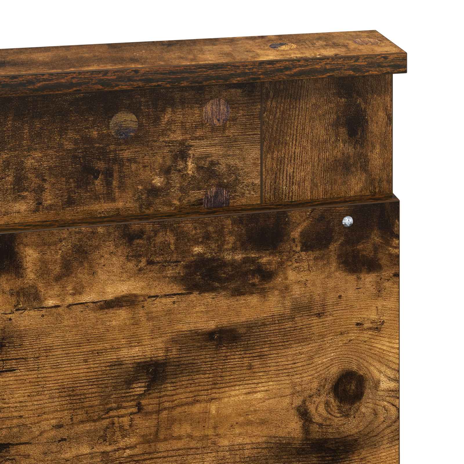 Sängram med huvudgavel Rökt ek 135 x 190 cm Massiv furu