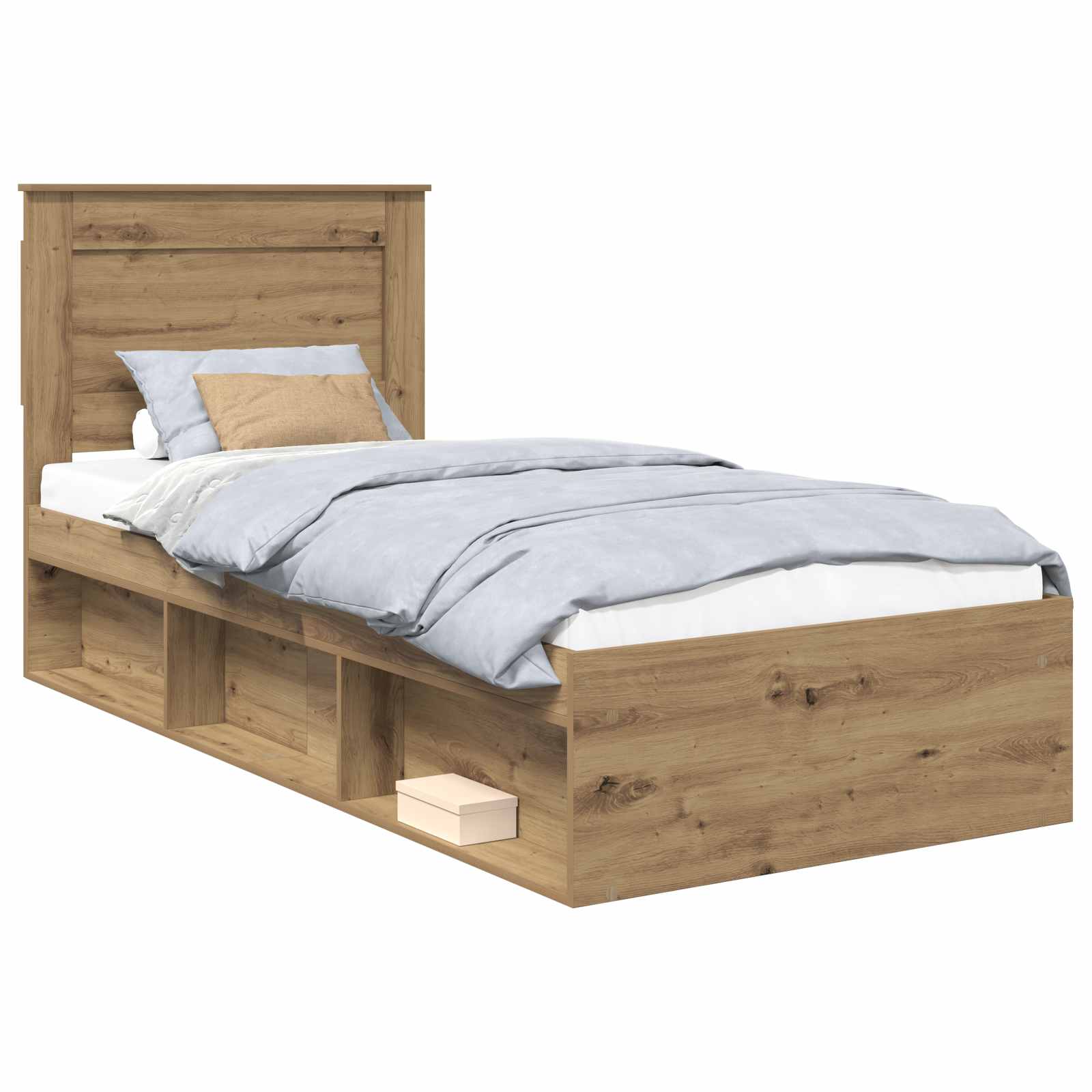 Sängram med huvudgavel Artisan Ek 75 x 190 cm Massiv furu
