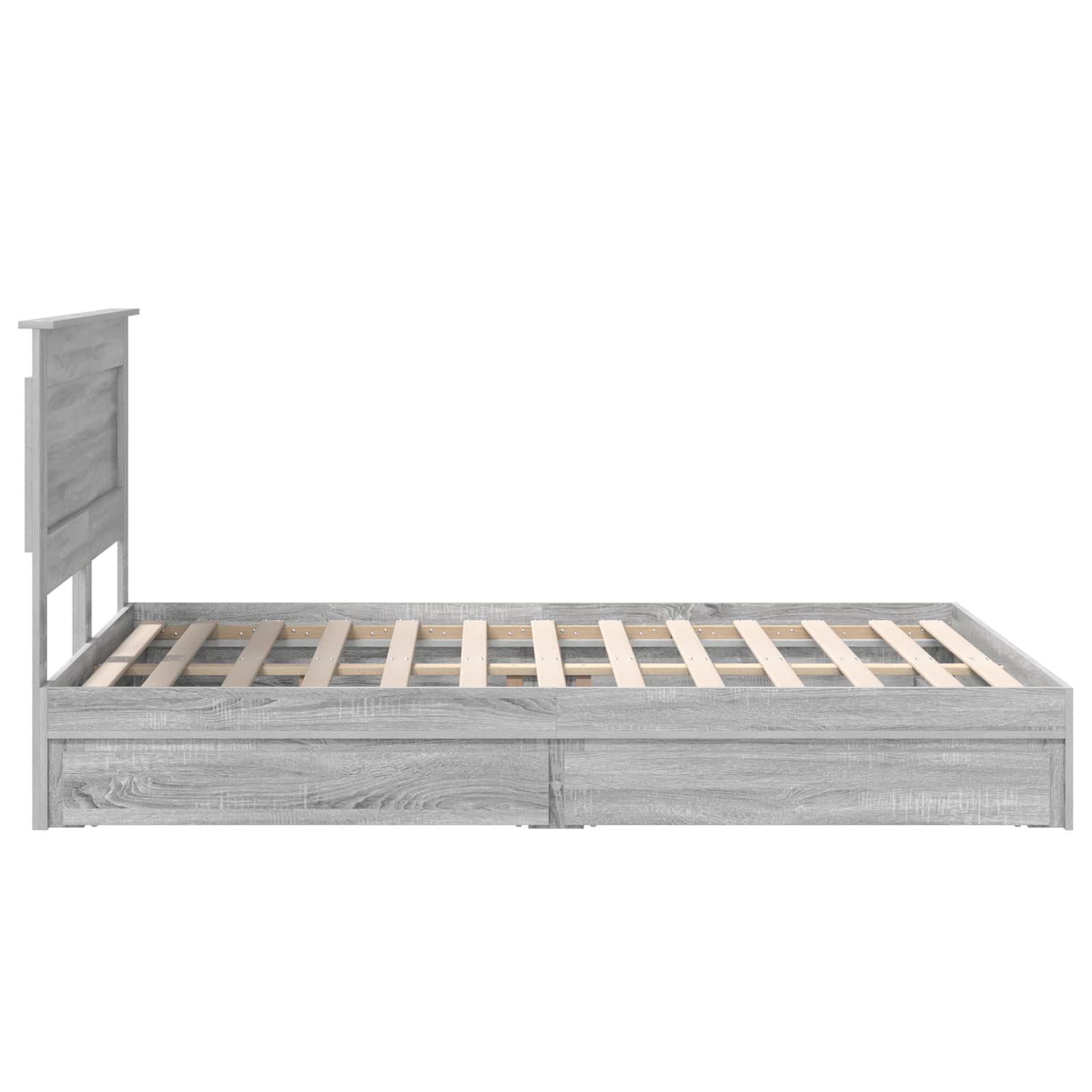 Förvaringssäng med låda Grå Sonoma 150 x 200 cm Konstruerat trä