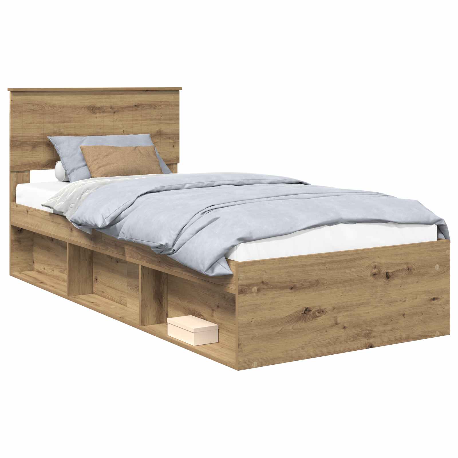 Sängram med huvudgavel Artisan Ek 90 x 190 cm Massiv furu