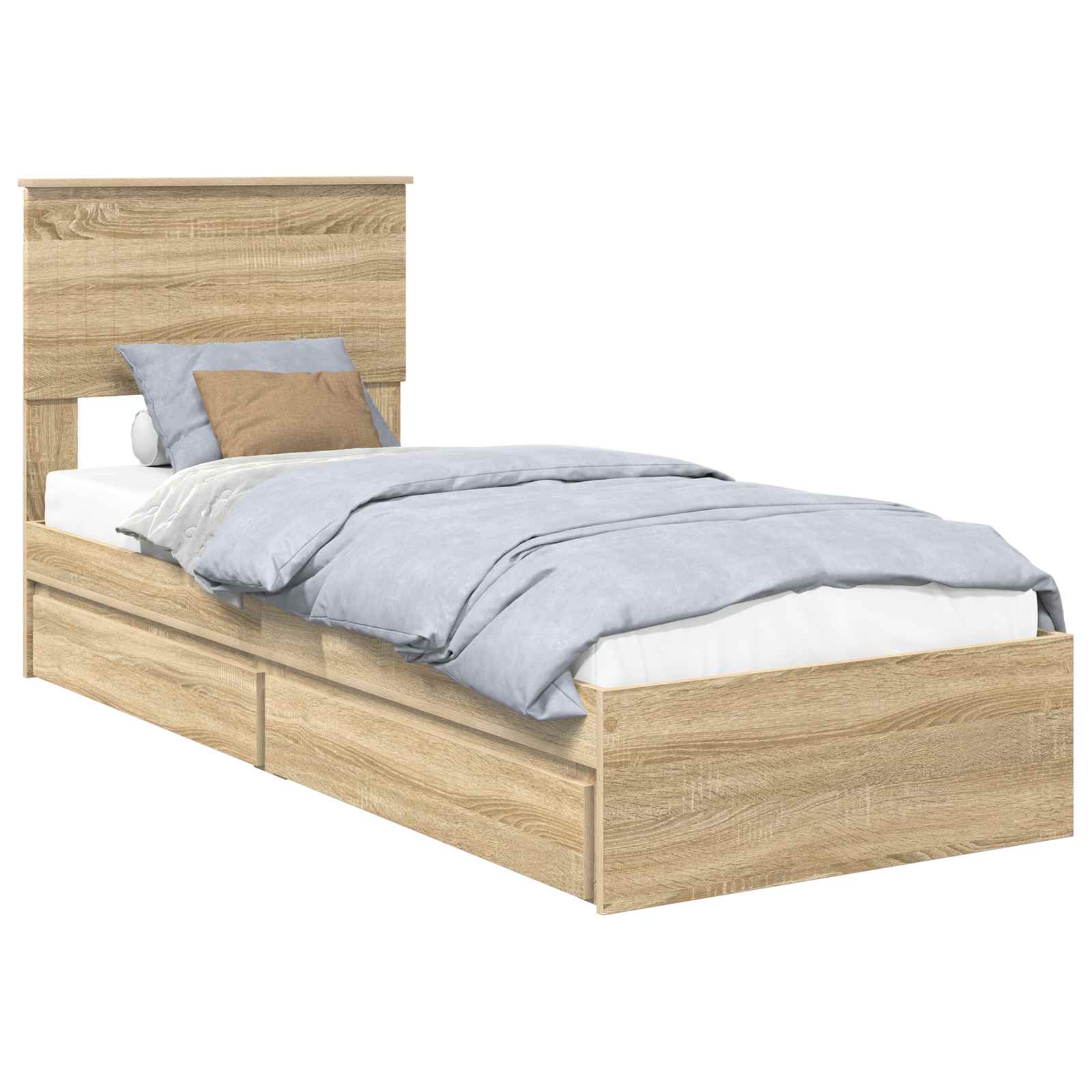 Förvaringssäng med låda Sonoma-ek 75 x 190 cm Konstruerat trä