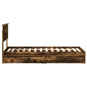 Förvaringssäng med låda Rökt ek 75 x 190 cm Konstruerat trä