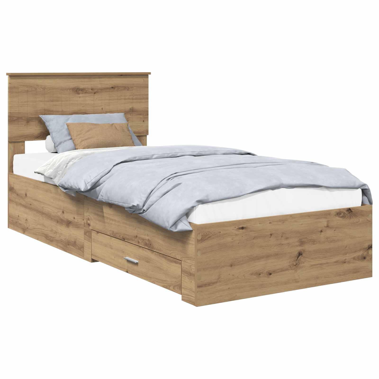 Sängram med låda Artisan-ek 90 x 190 cm Konstruerat trä