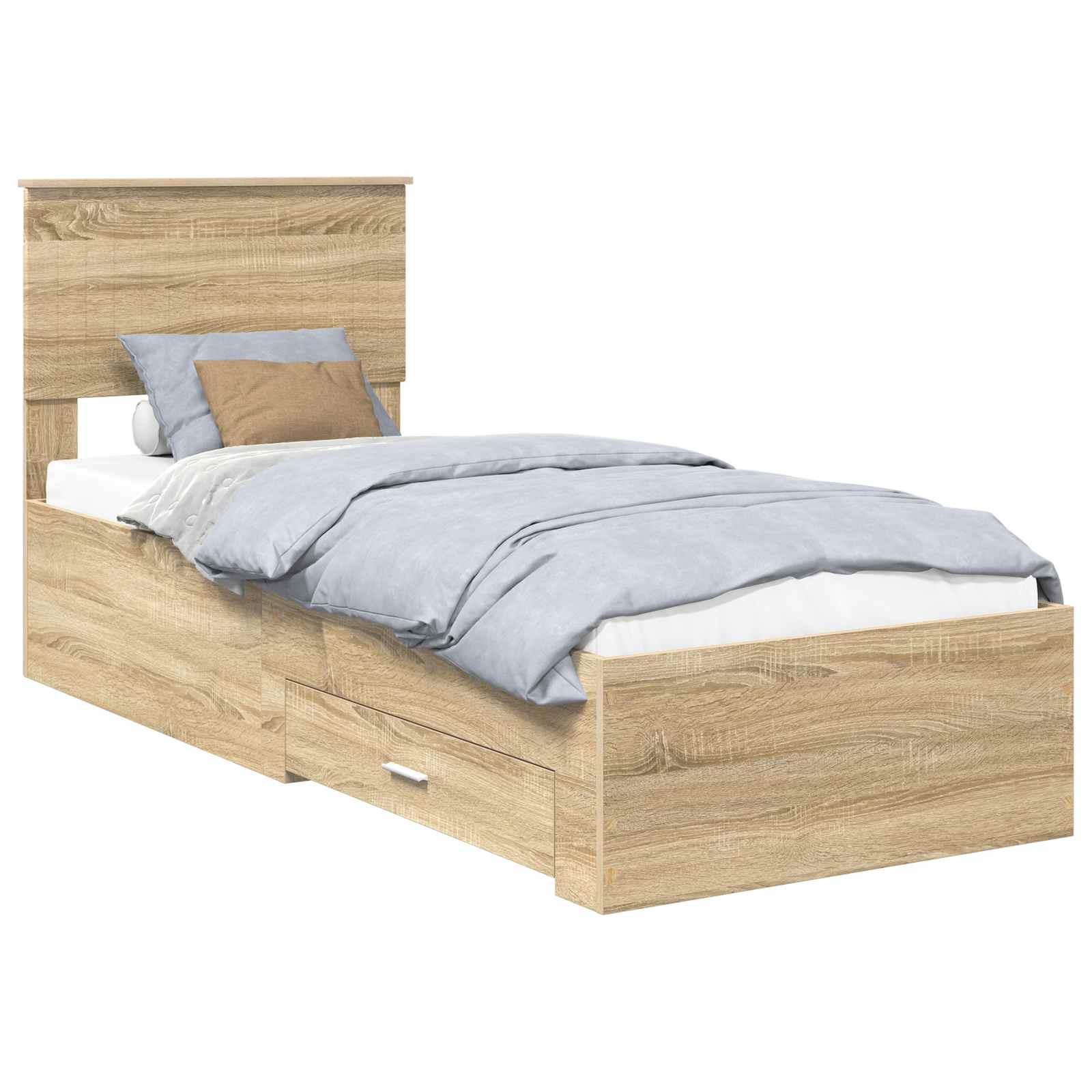 Sängram Sonoma Ek och Silver 75 x 190 cm Konstruerat trä