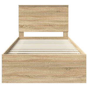 Sängram med huvudgavel Sonoma 100 x 200 cm Massiv furu