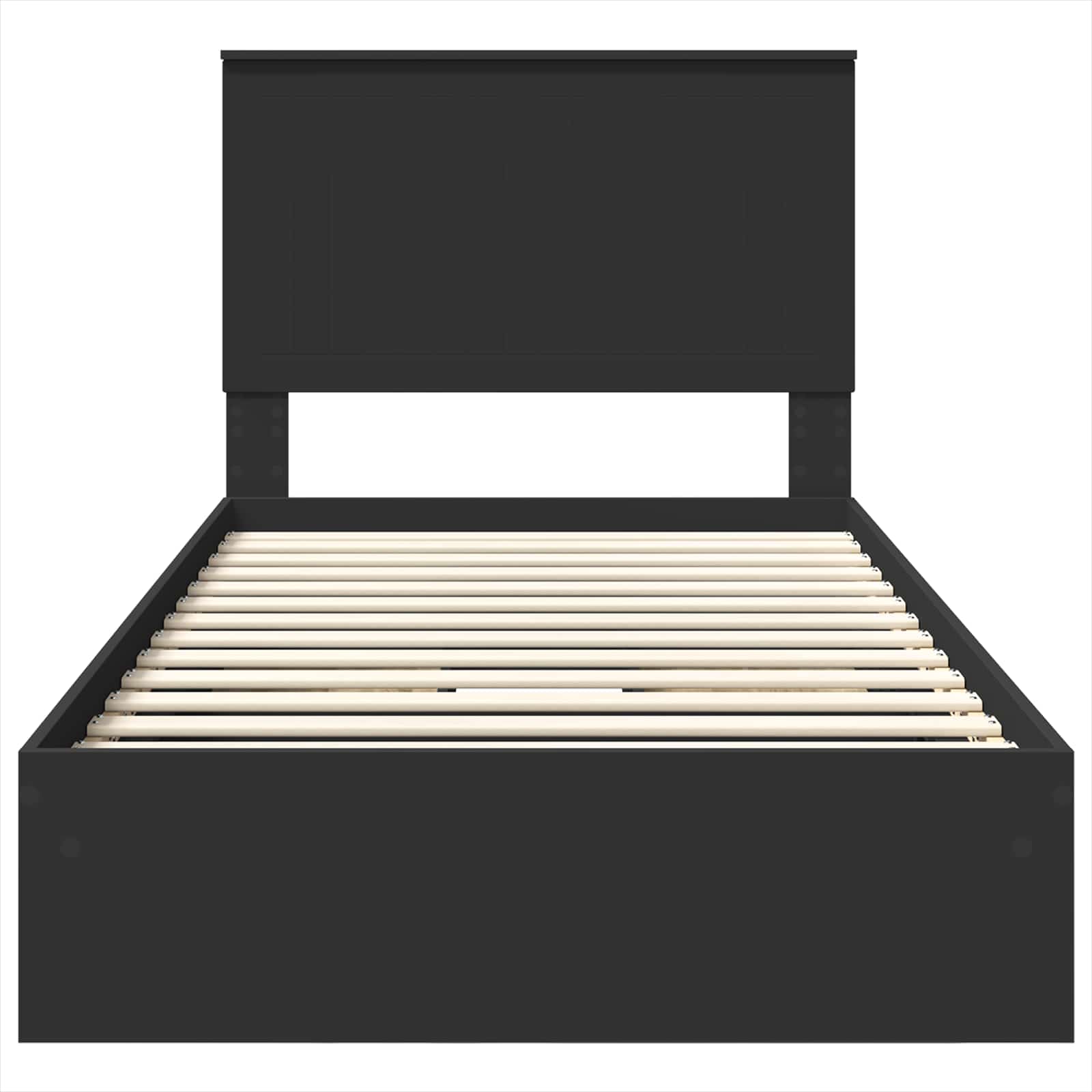 Förvaringssäng med låda Svart 100 x 200 cm Konstruerat trä
