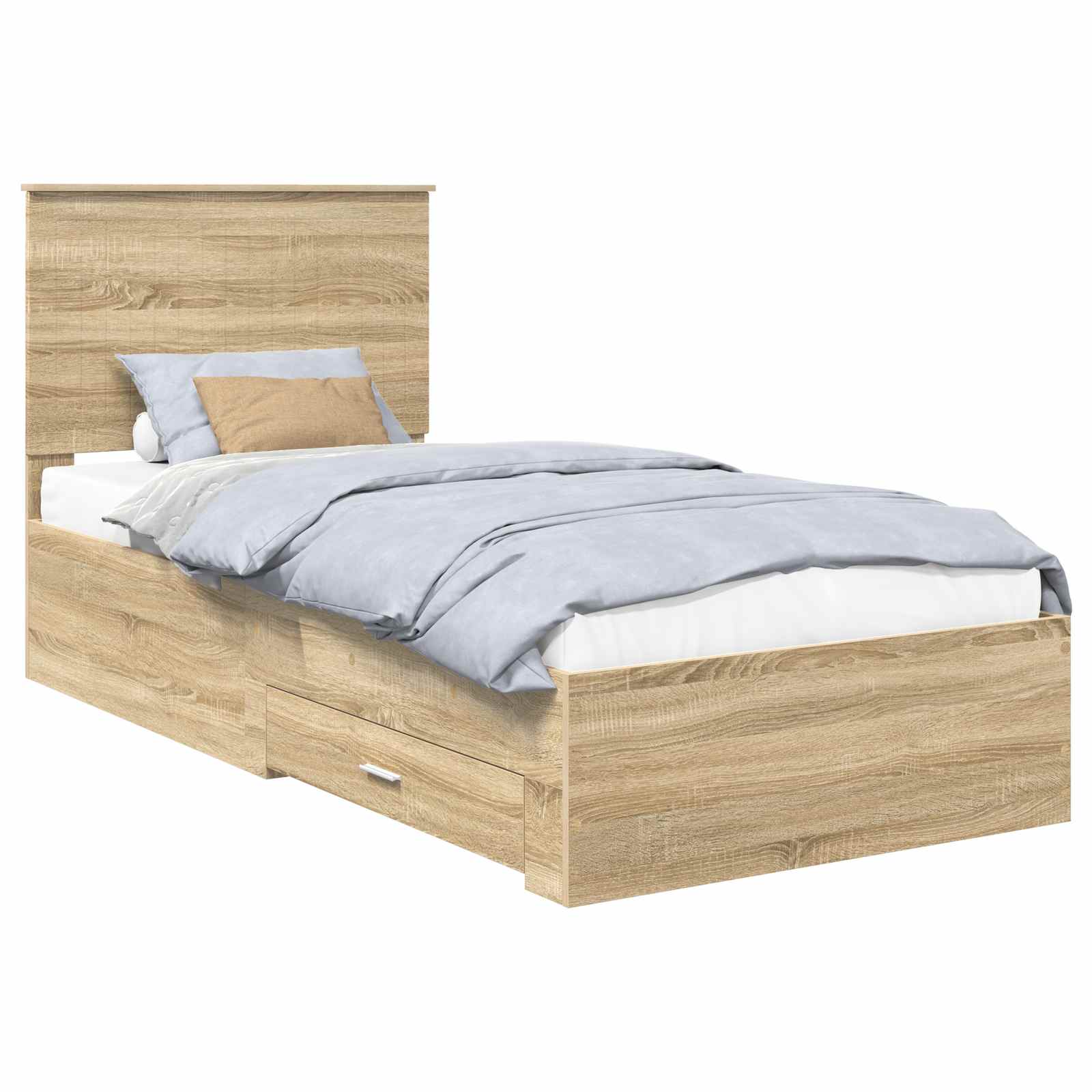 Sängram med låda Sonoma-ek 90 x 190 cm Konstruerat trä