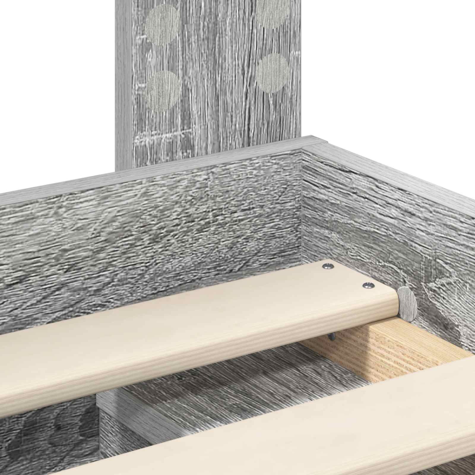 Sängram med huvudgavel Grå Sonoma 100 x 200 cm Massiv furu