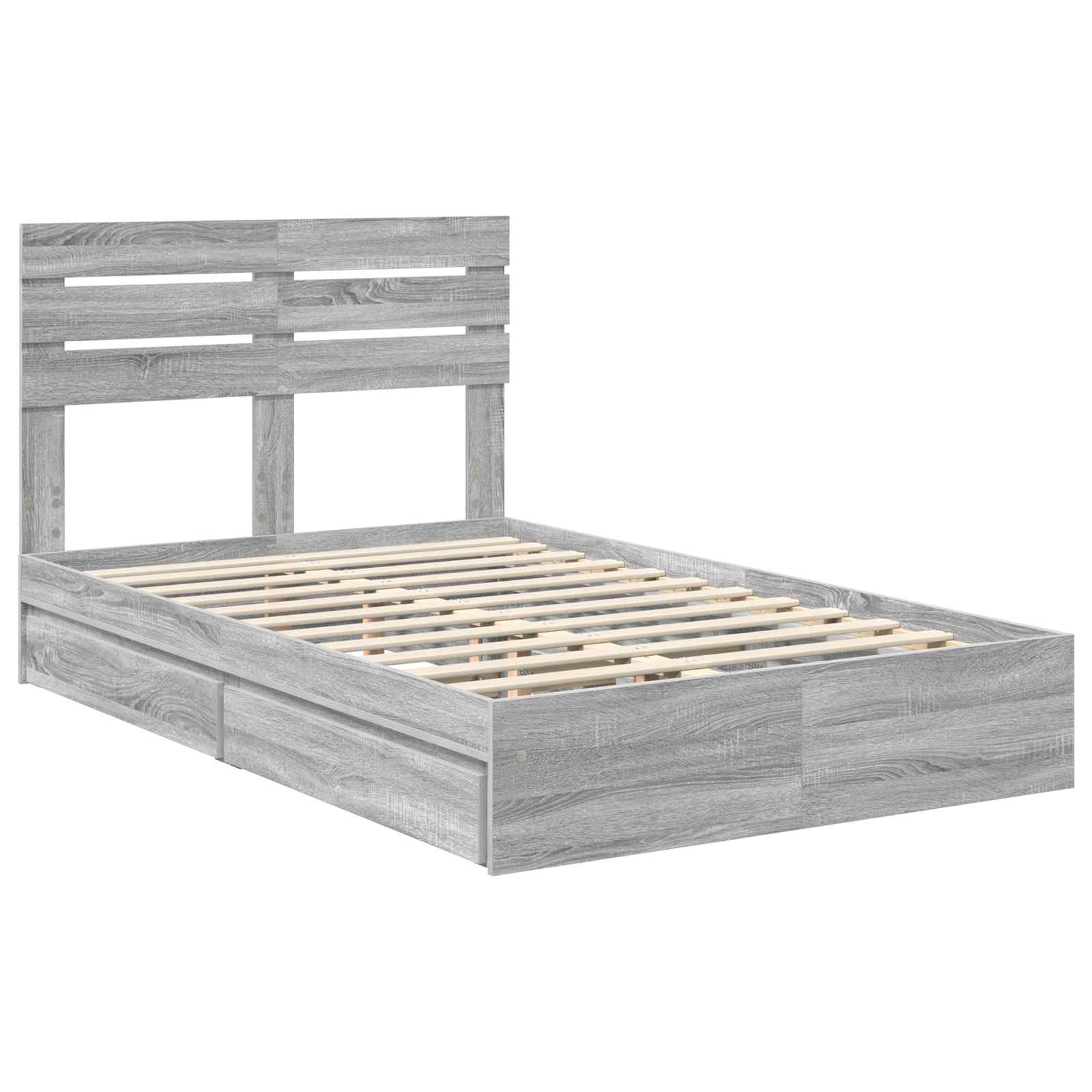 Förvaringssäng med låda Grå Sonoma 120 x 200 cm Konstruerat trä