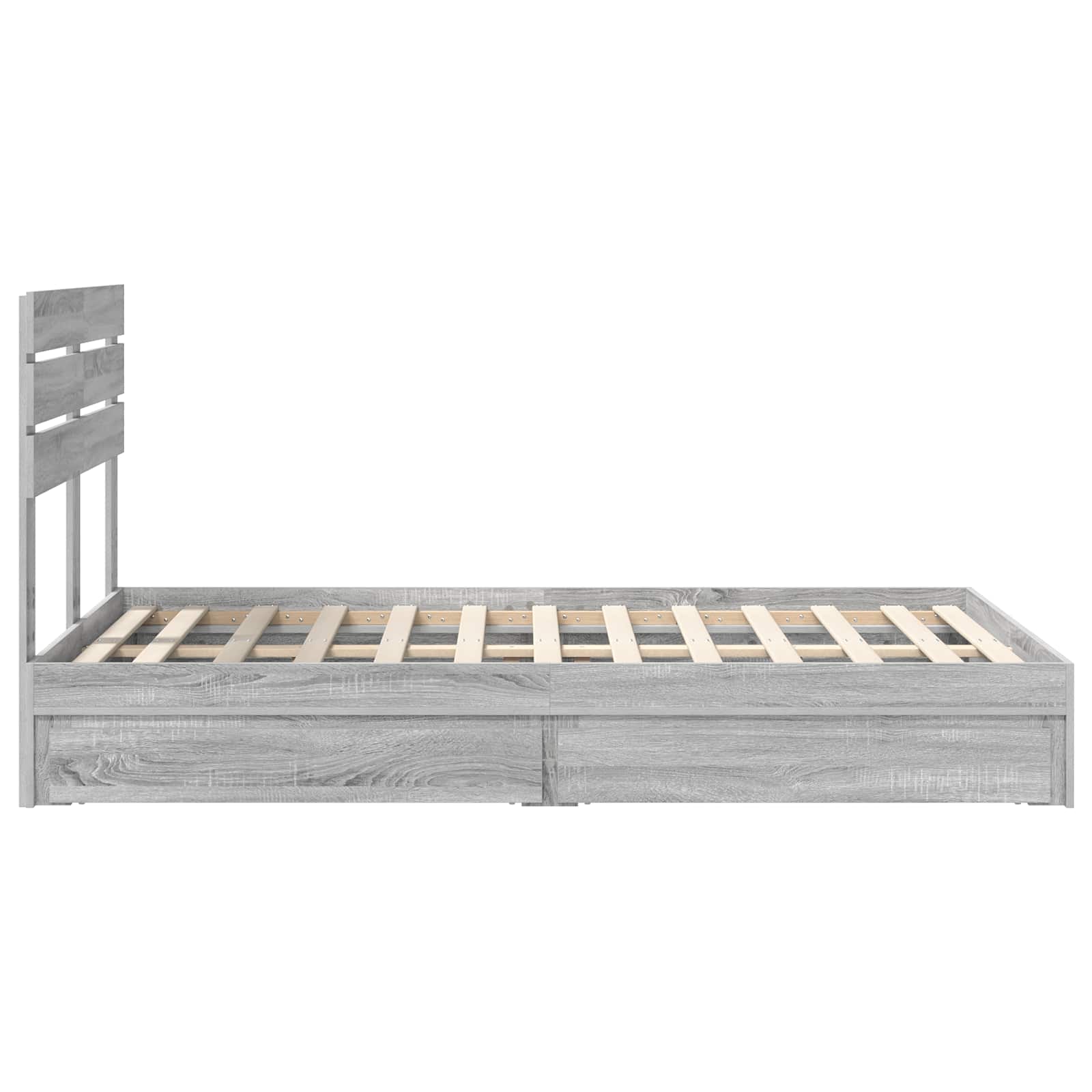 Förvaringssäng med låda Grå Sonoma 120 x 200 cm Konstruerat trä
