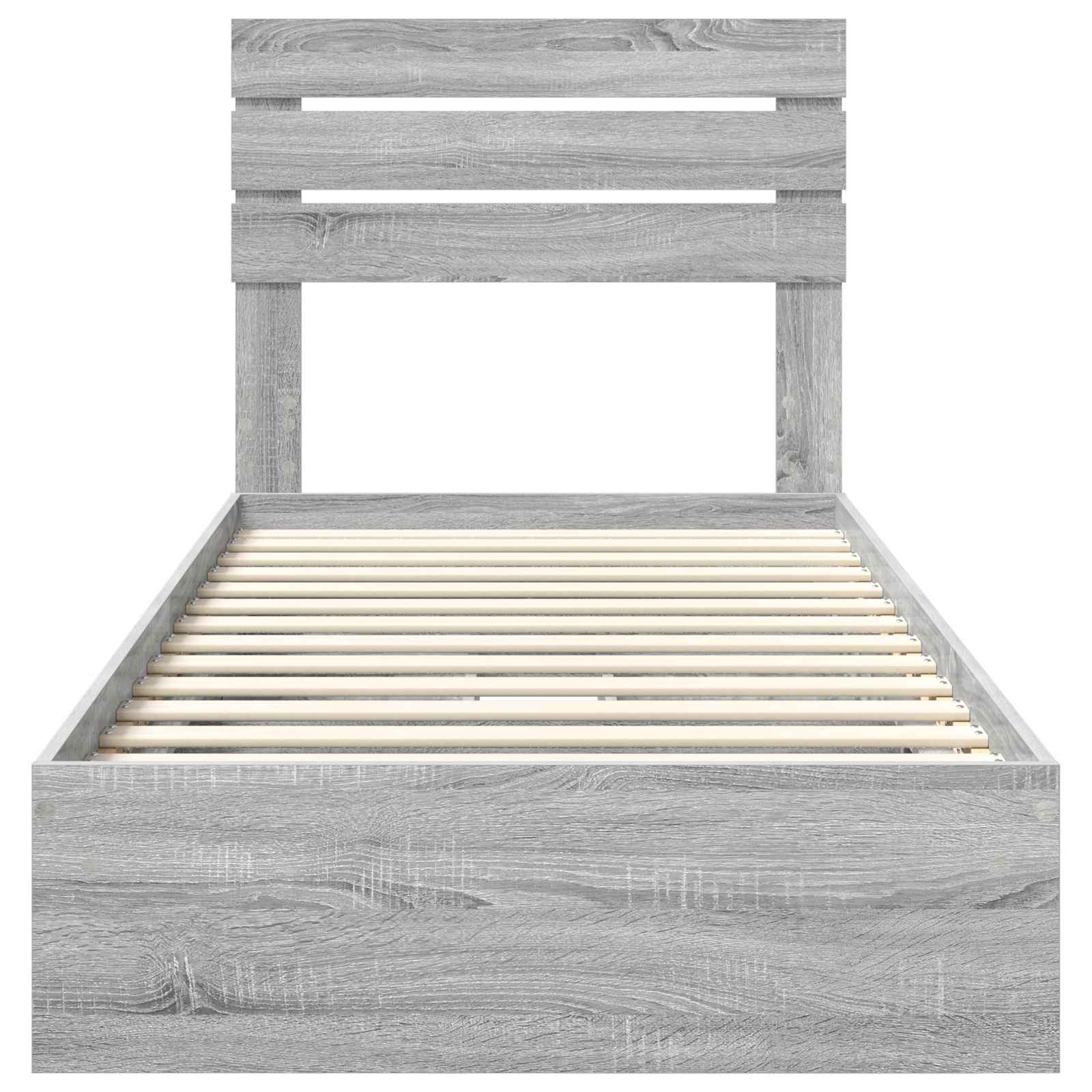 Förvaringssäng med låda Grå Sonoma 90 x 190 cm Konstruerat trä