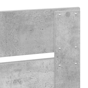 Sängram med huvudgavel Betong 90 x 200 cm Massiv furu