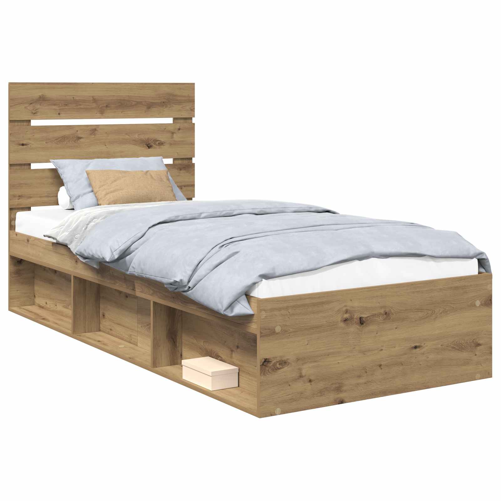 Sängram med huvudgavel Artisan Ek 90 x 190 cm Massiv furu