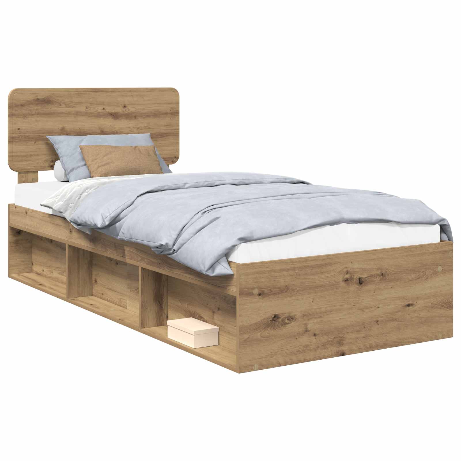 Sängram med huvudgavel Artisan Ek 90 x 190 cm Massiv furu