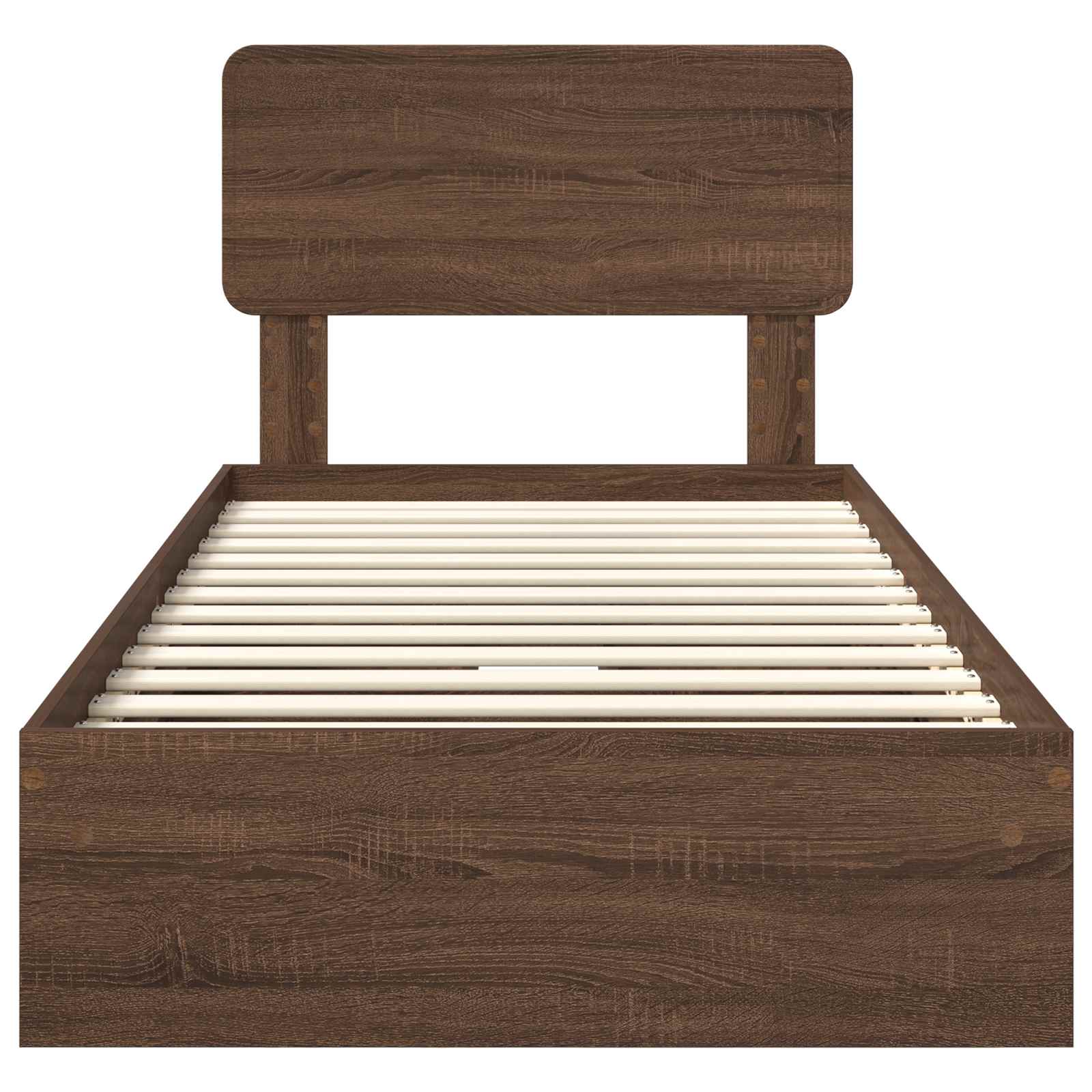 Förvaringssäng med låda Brun Ek 100 x 200 cm Konstruerat trä