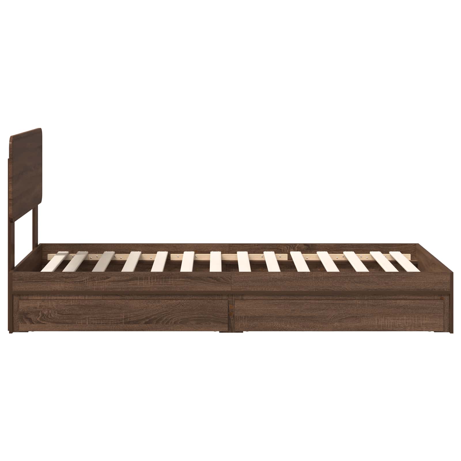 Förvaringssäng med låda Brun Ek 100 x 200 cm Konstruerat trä