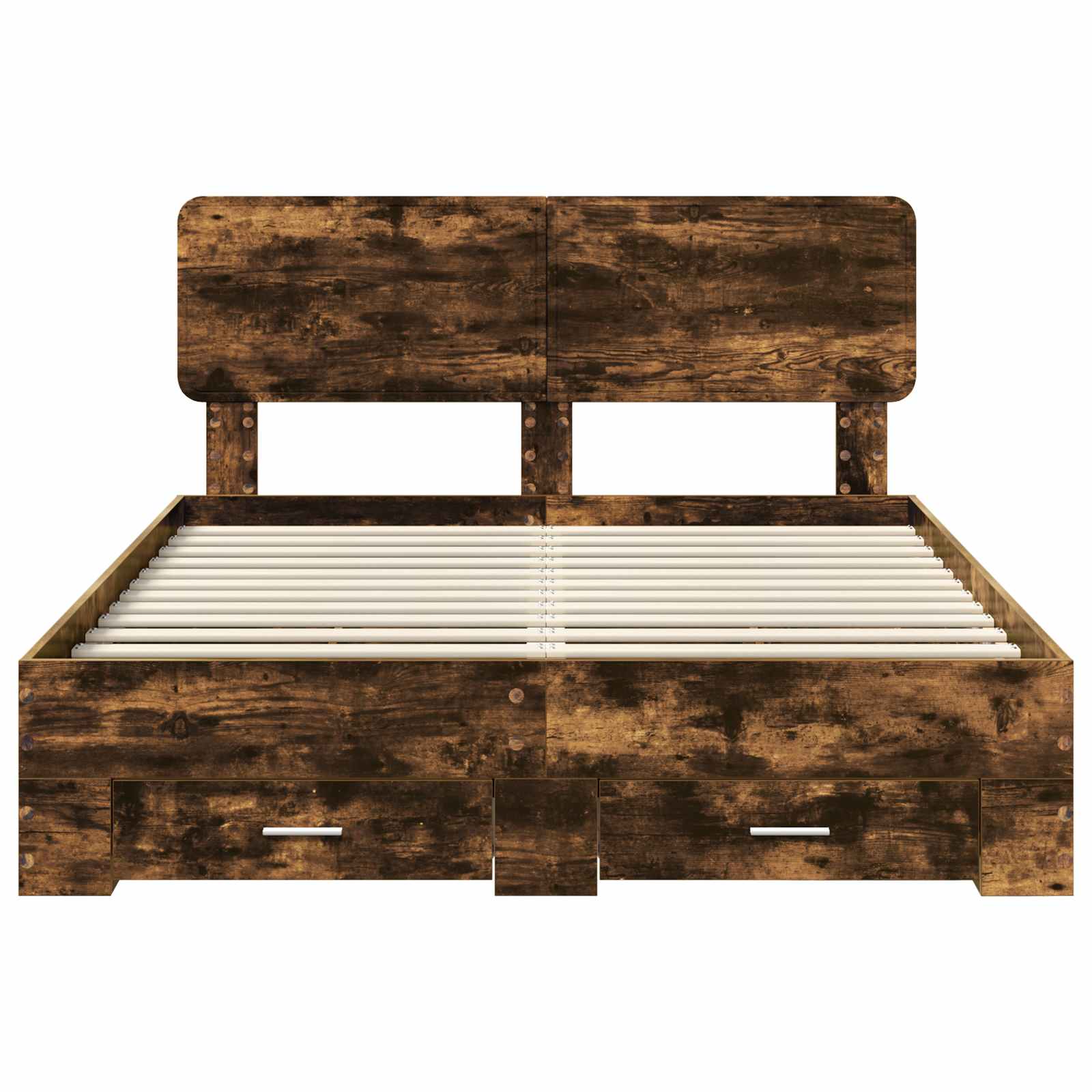 Sängram med huvudgavel Rökt ek 150 x 200 cm Konstruerat trä