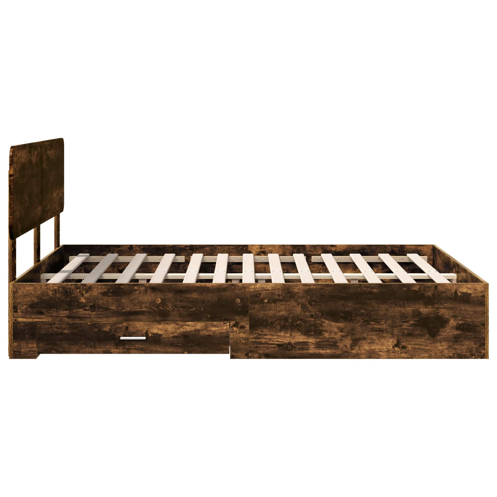 Sängram med huvudgavel Rökt ek 150 x 200 cm Konstruerat trä