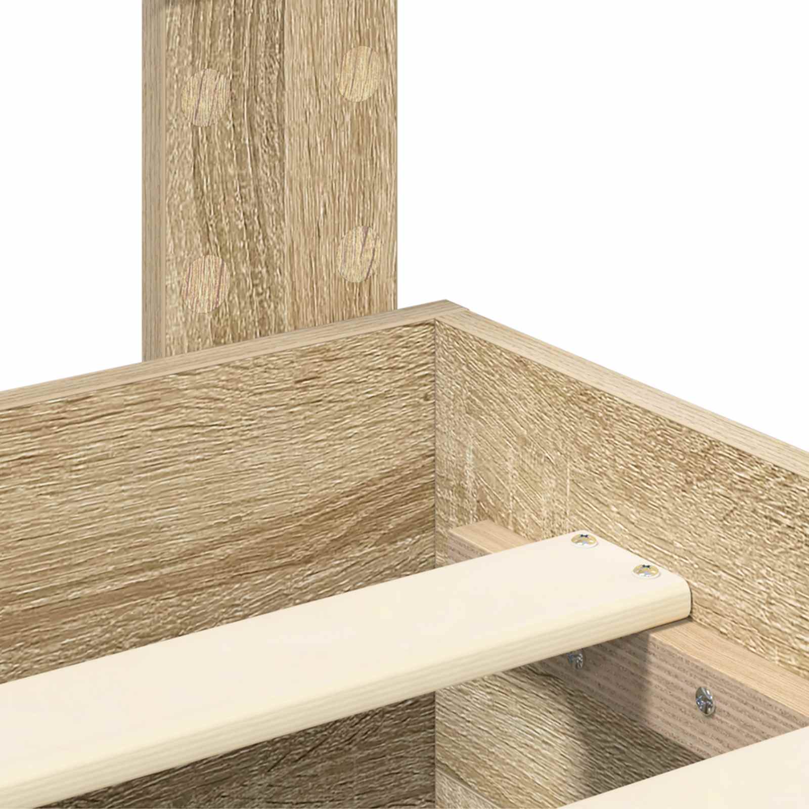 Sängram med huvudgavel Sonoma-ek 120 x 200 cm Konstruerat trä