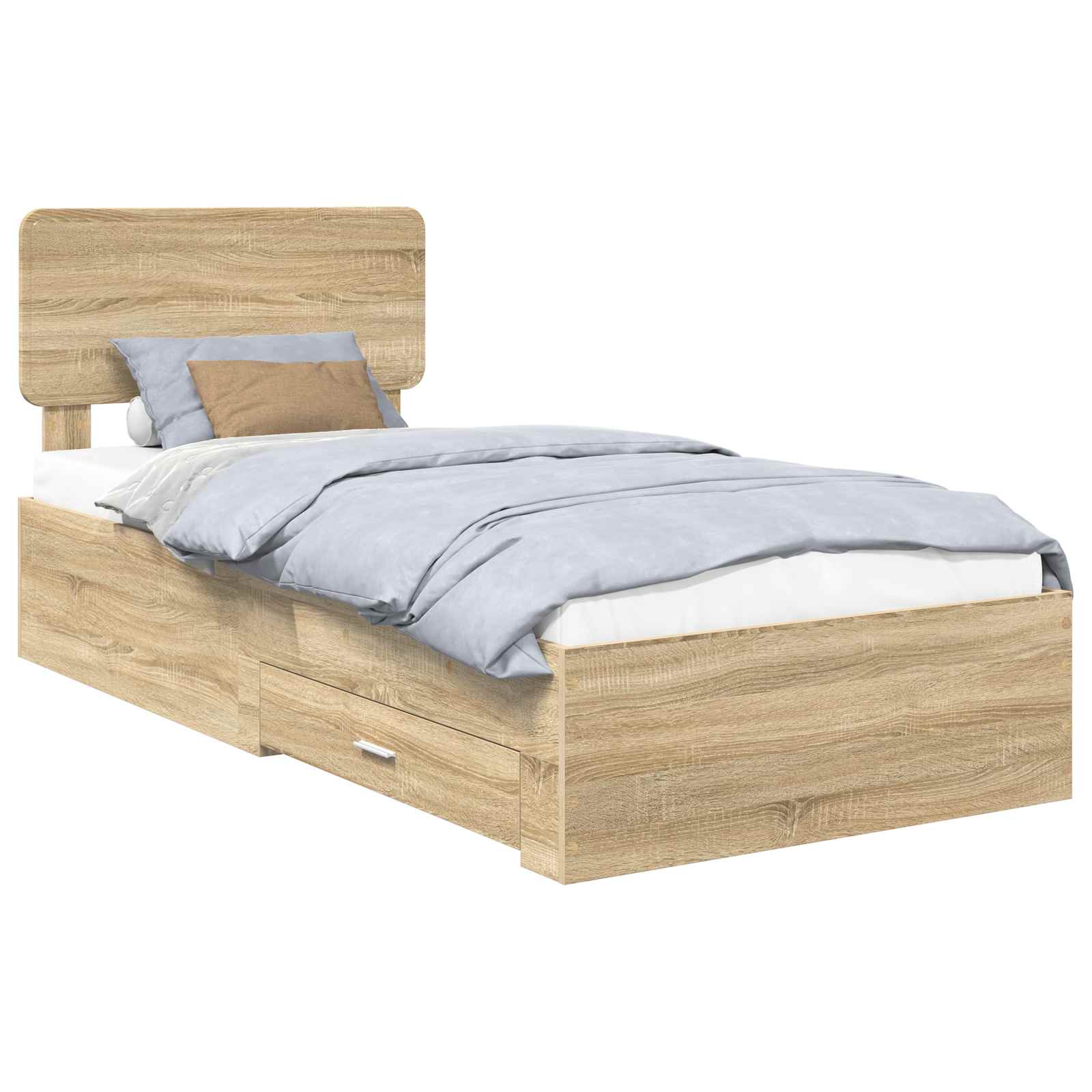 Sängram med låda Sonoma-ek 90 x 200 cm Konstruerat trä