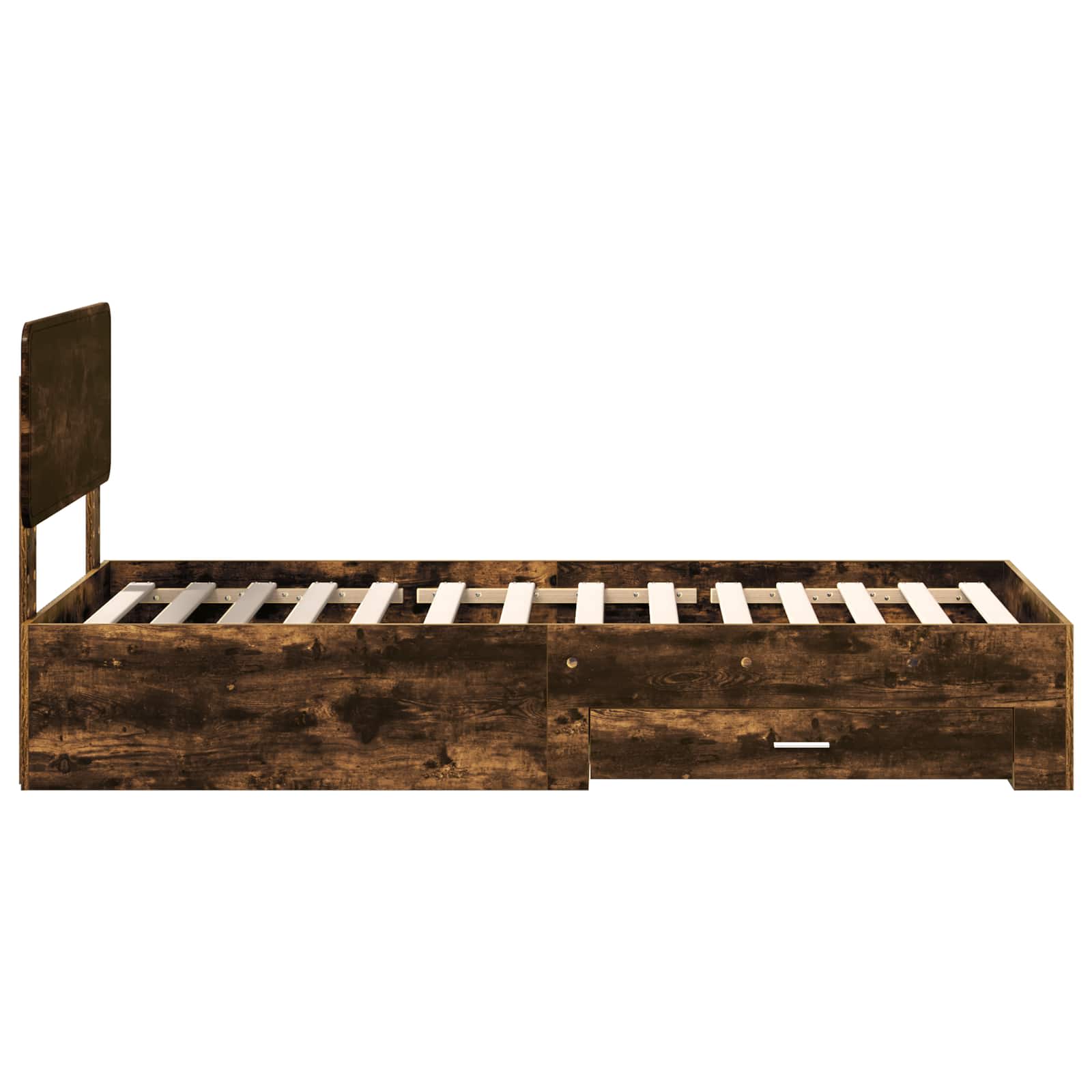 Sängram med huvudgavel Rökt ek 75 x 190 cm Konstruerat trä