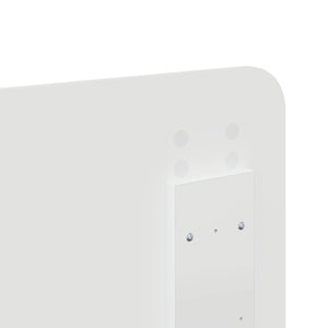 Sängram med huvudgavel Vit 140 x 200 cm Massiv furu