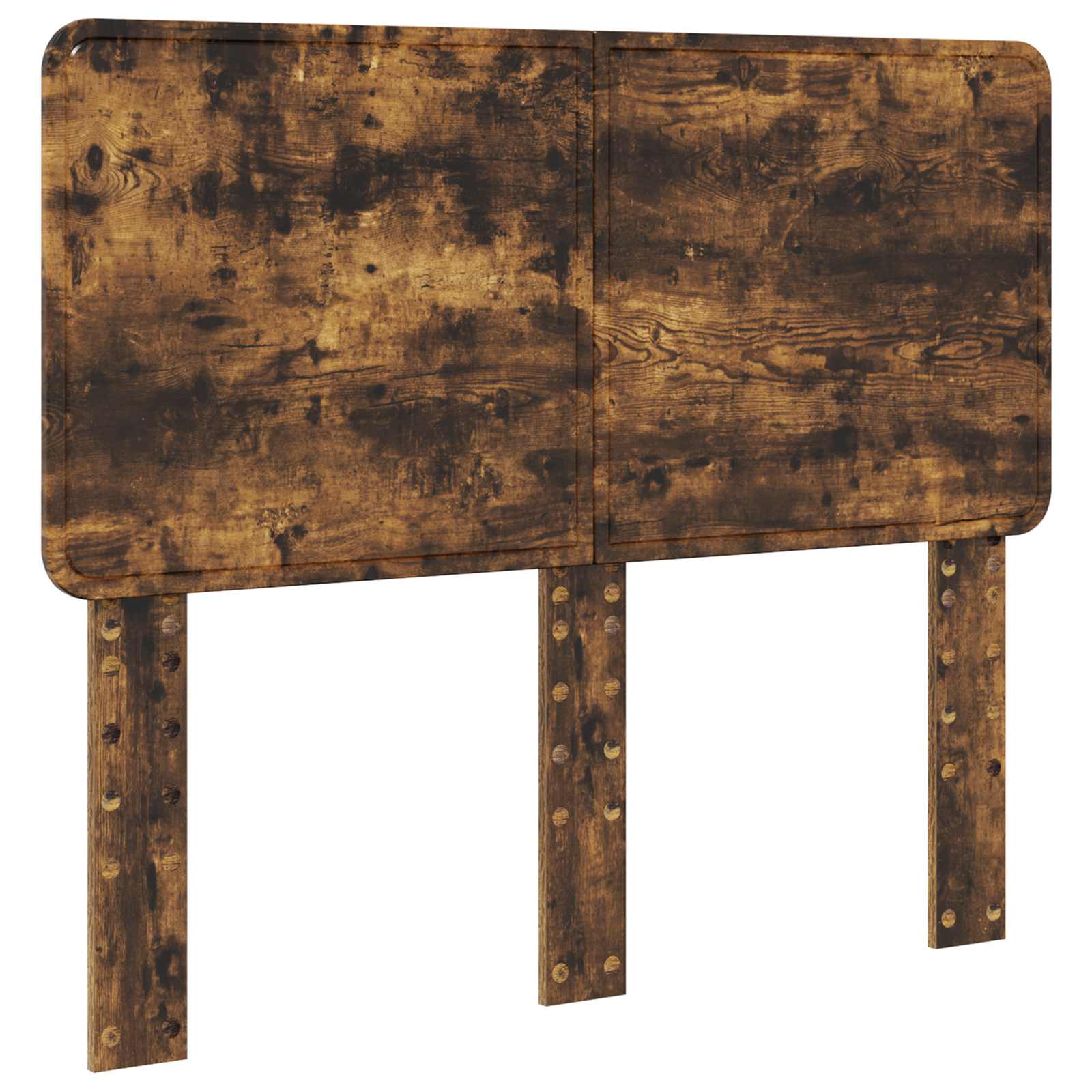 Sängram med huvudgavel Rökt ek 135 x 190 cm Massiv furu