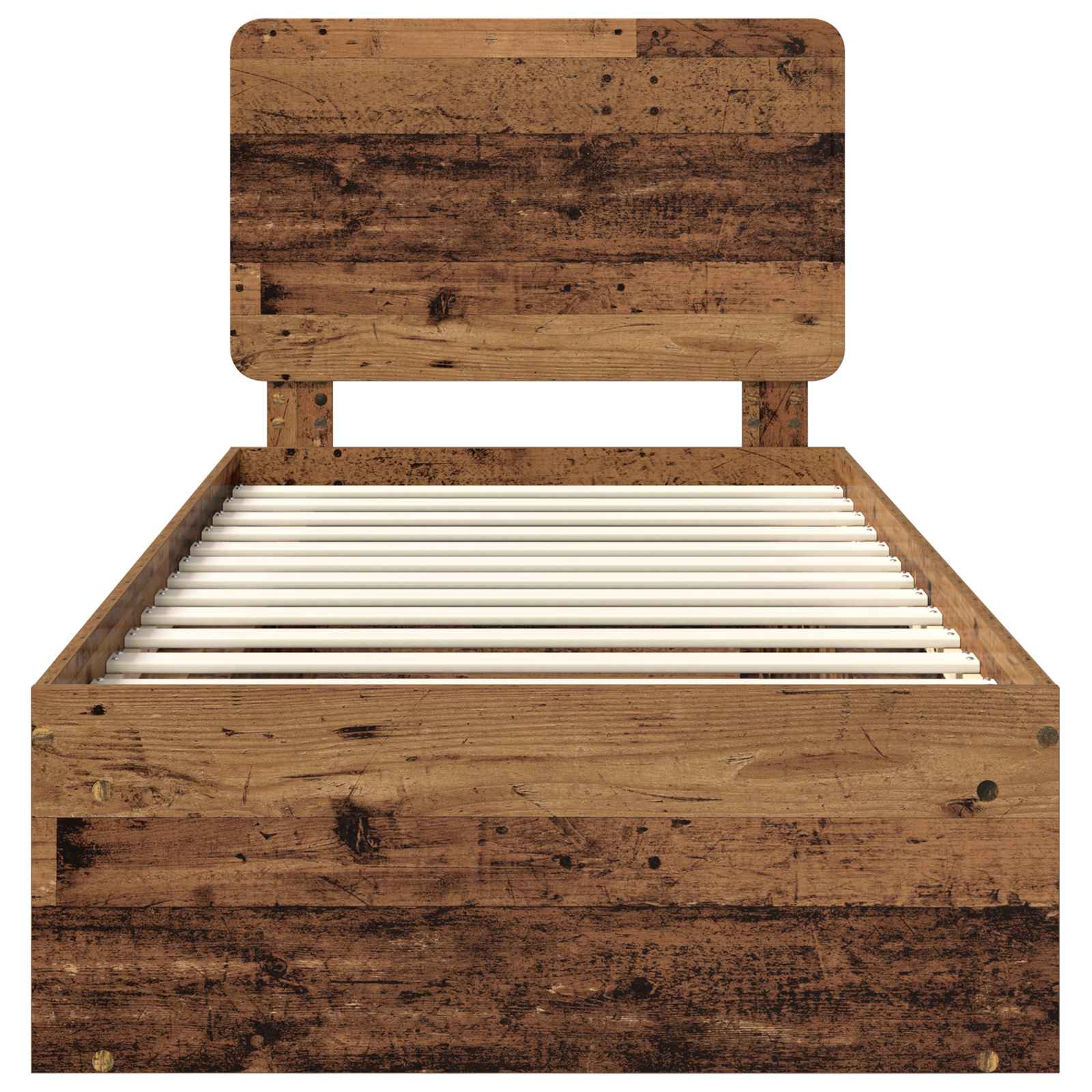 Sängram med huvudgavel Gammalt trä 90 x 190 cm Massiv furu