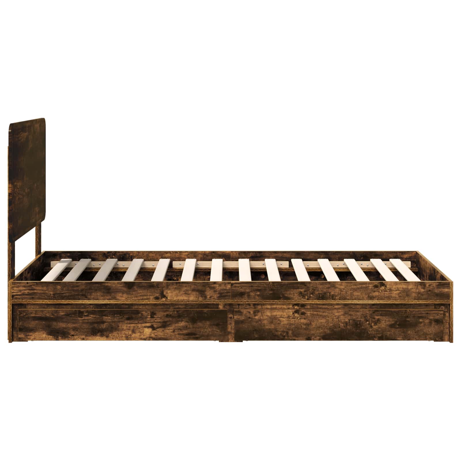 Förvaringssäng med låda Rökt ek 75 x 190 cm Konstruerat trä