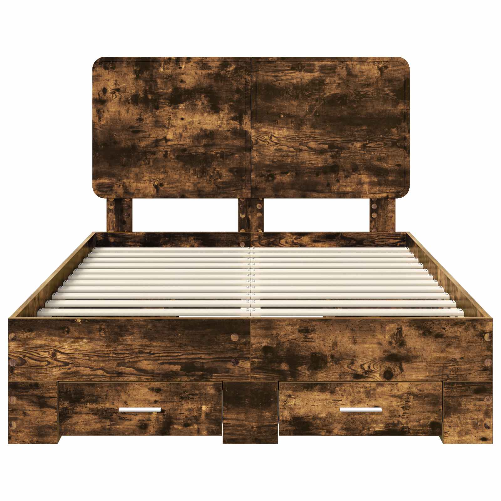 Sängram med huvudgavel Rökt ek 135 x 190 cm Konstruerat trä