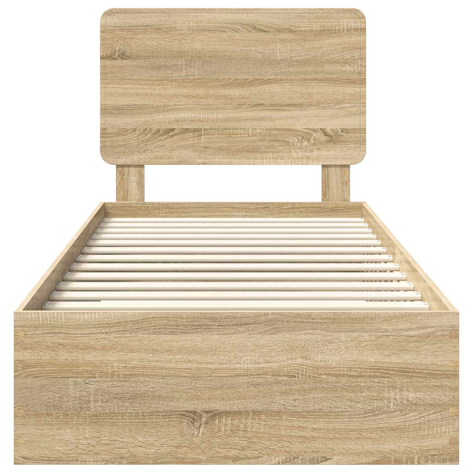 Sängram med huvudgavel Sonoma-ek 90 x 200 cm Konstruerat trä