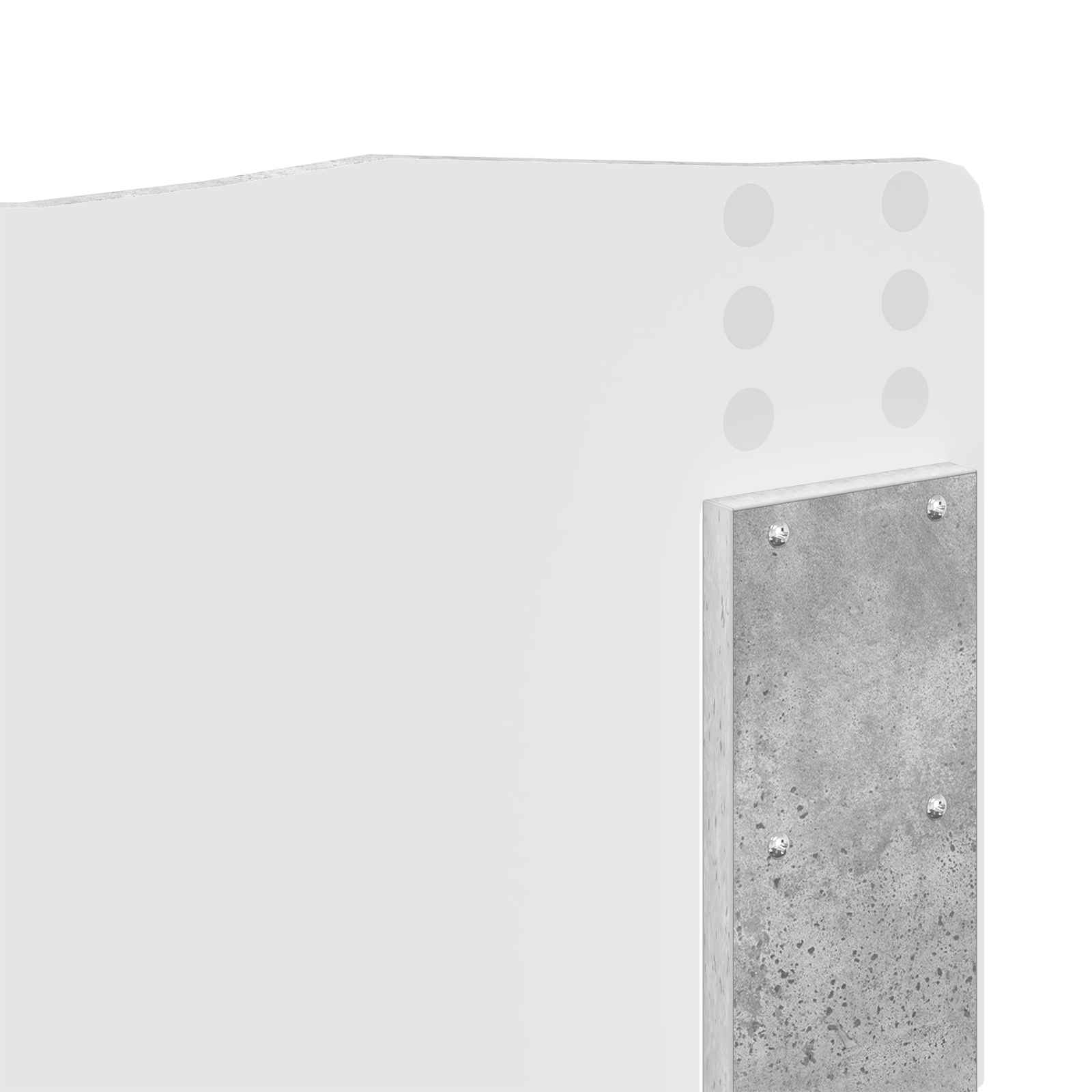 Sängram med huvudgavel Betong 140 x 190 cm Massiv furu