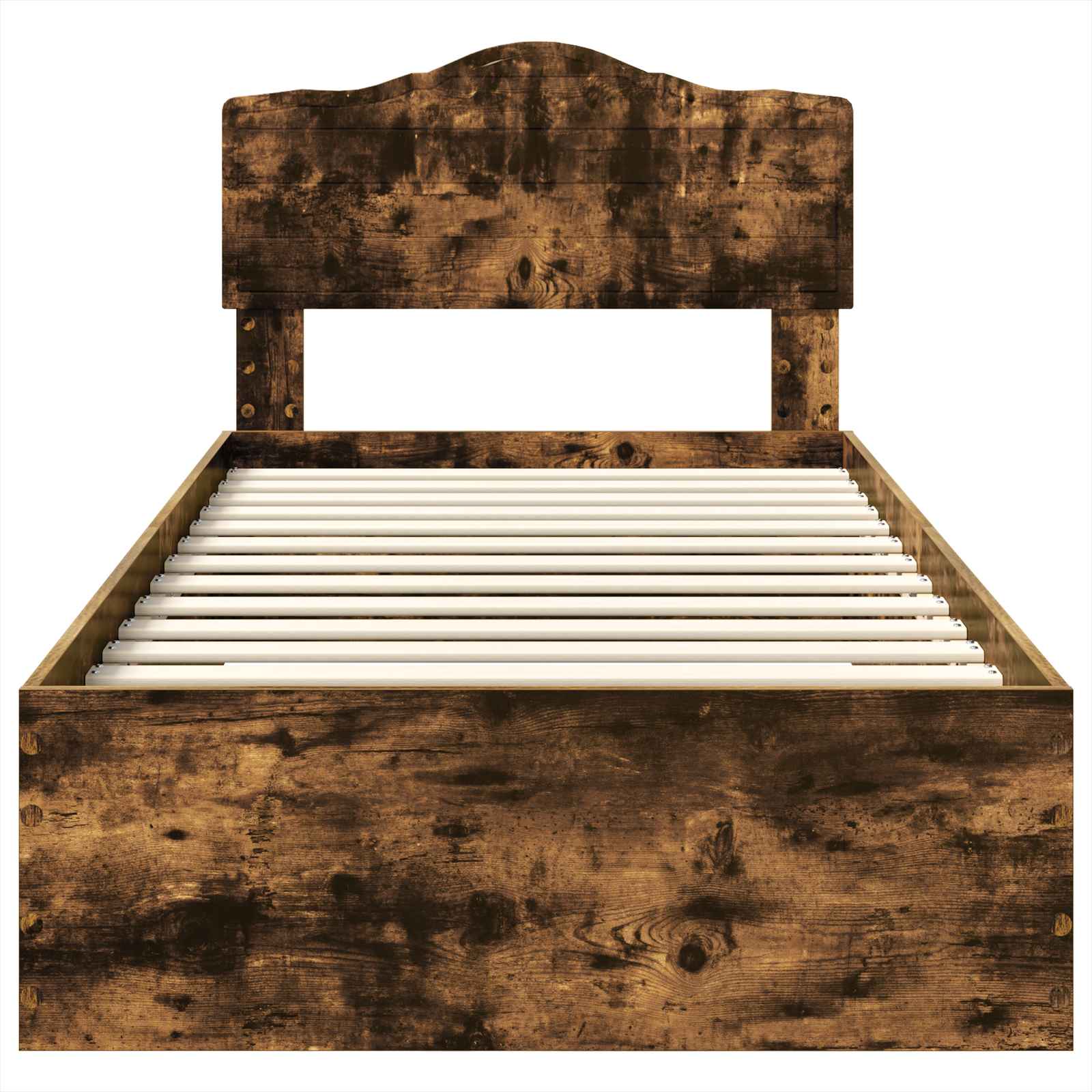 Sängram med huvudgavel Rökt ek 100 x 200 cm Konstruerat trä