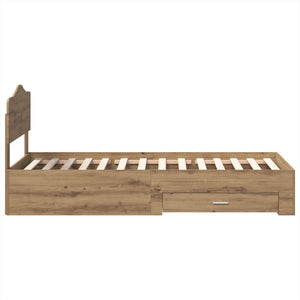 Sängram med huvudgavel Artisan Ek 90 x 200 cm Konstruerat trä