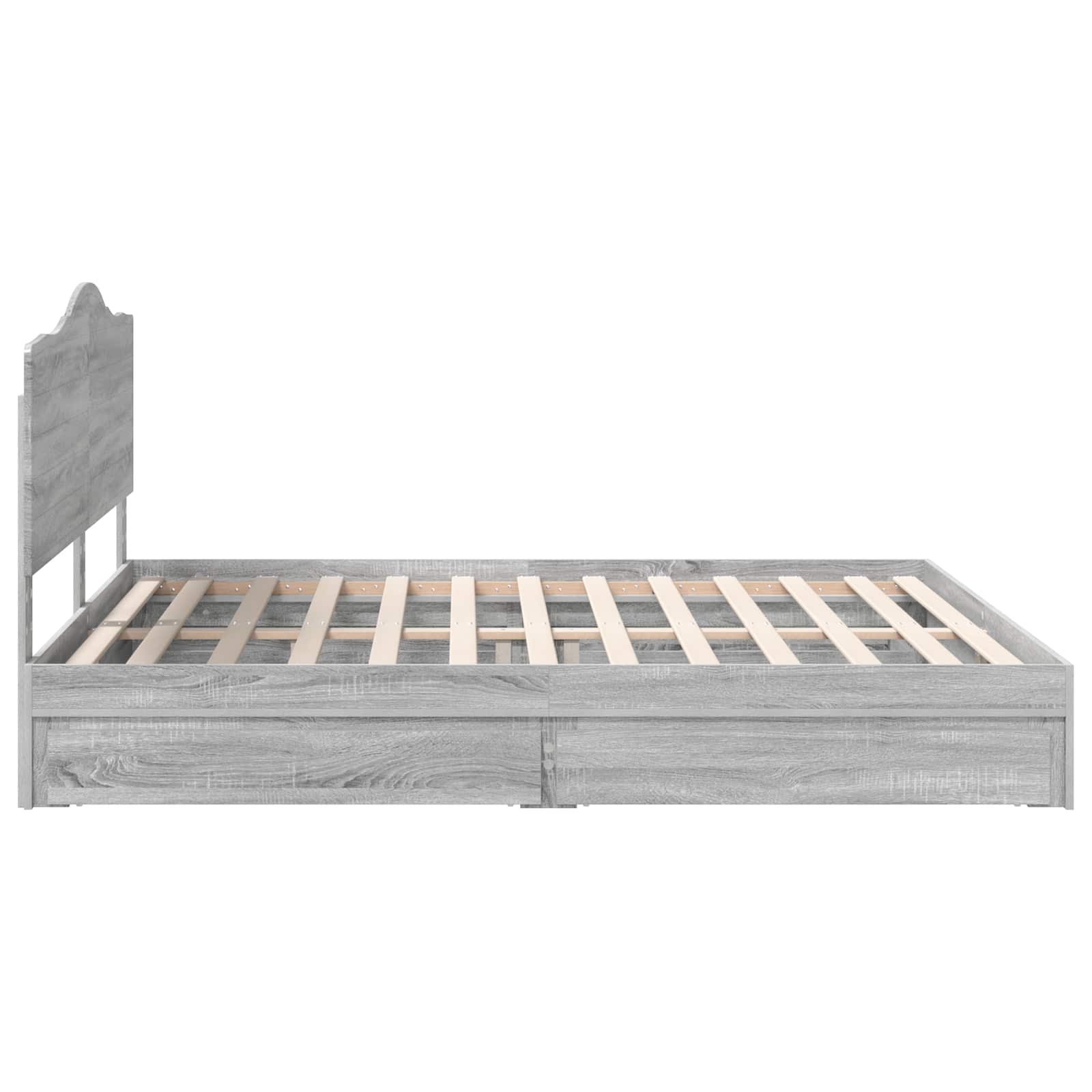 Förvaringssäng med låda Grå Sonoma 180 x 200 cm Konstruerat trä