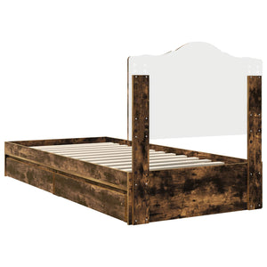 Förvaringssäng med låda Rökt ek 100 x 200 cm Konstruerat trä