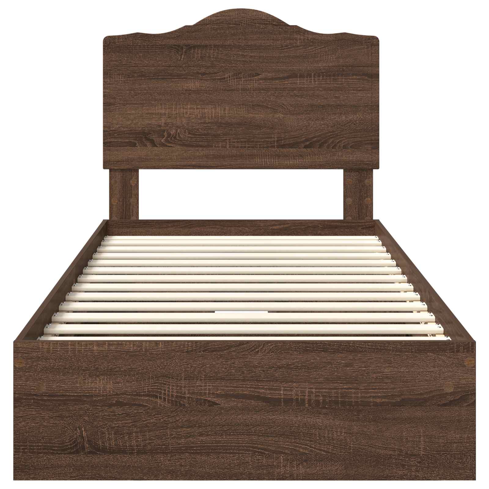 Förvaringssäng med låda Brun Ek 90 x 190 cm Konstruerat trä