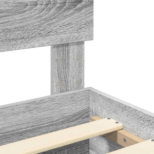 Sängram med huvudgavel Grå Sonoma 140 x 200 cm Konstruerat trä