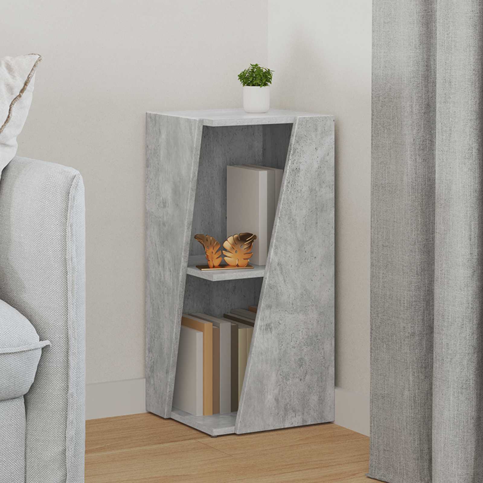 Sidobrett 33 x 32 x 70,5 cm Konstruerat trä Betonggrå
