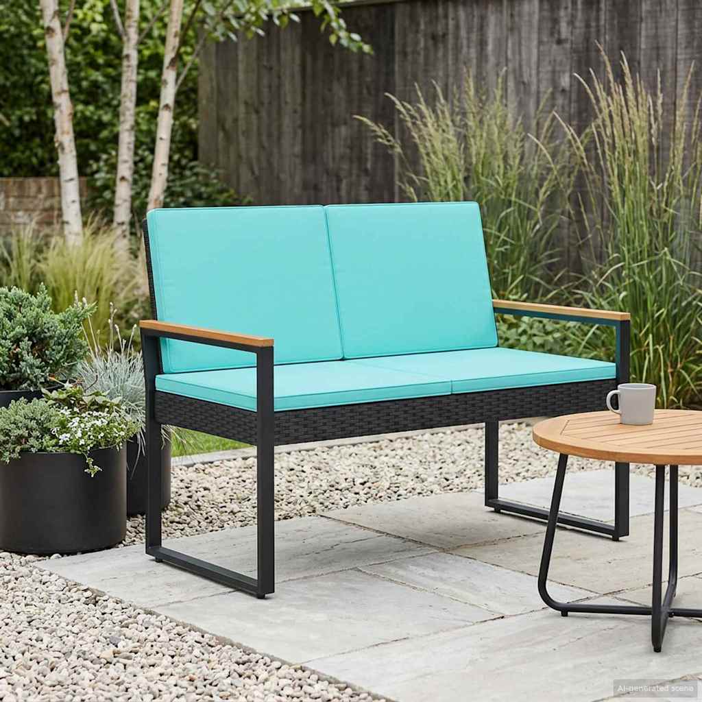 Utomhusbänk 2 -Seater 107 x 61 x 80 cm konstrotting Rektangulär