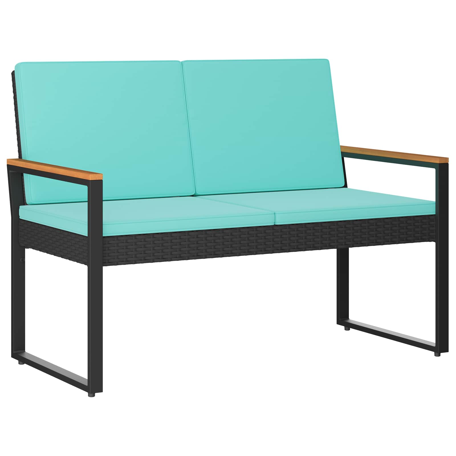 Utomhusbänk 2 -Seater 107 x 61 x 80 cm konstrotting Rektangulär